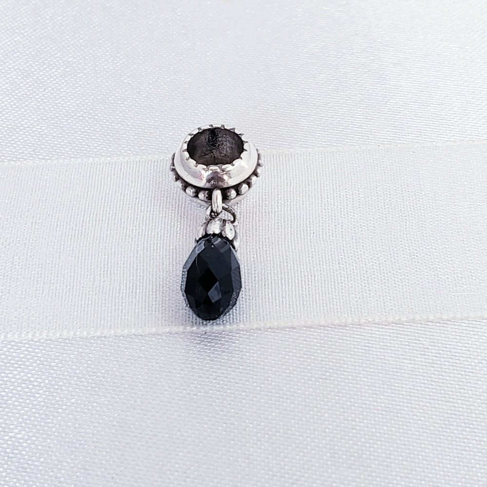 Brighton Silver Black Crystal Dangle Dream Drop Charm